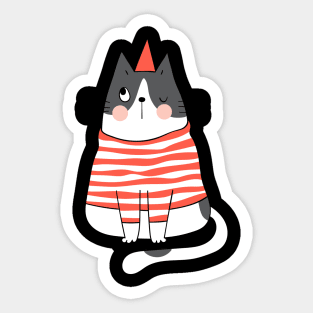 Cute Christmas Cat - Xmas Gifts Sticker